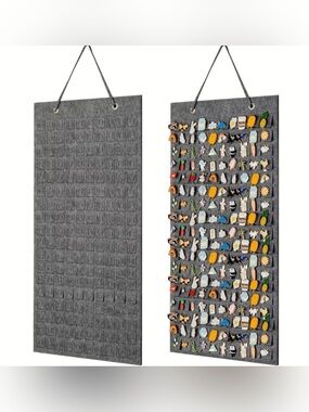 Felt Hanging Pin Display Organizer - Dark Gray NEW